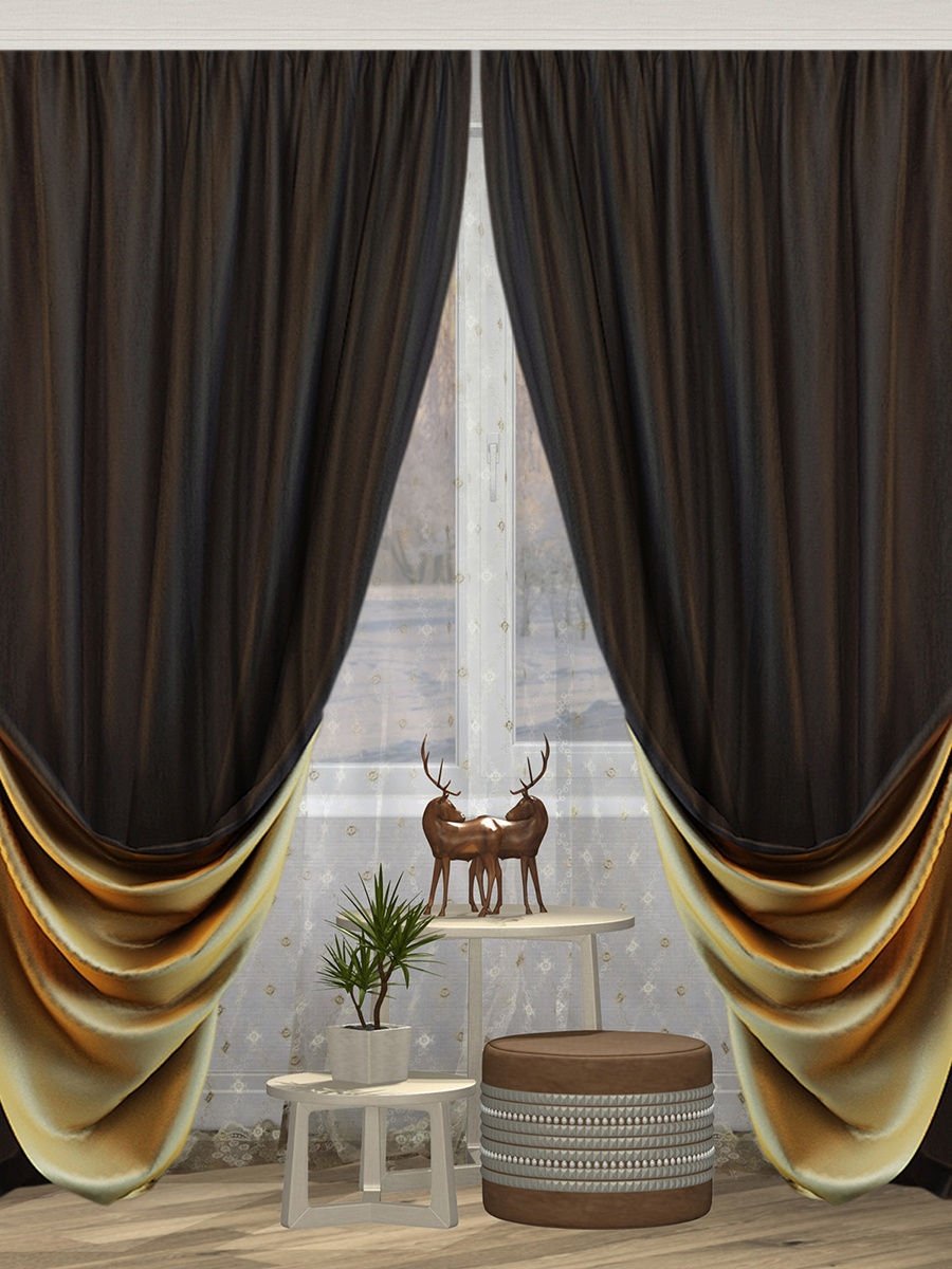 Серо коричневые шторы