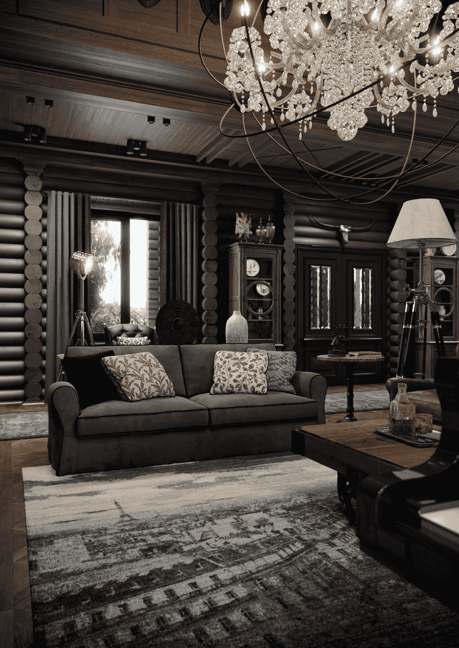 Темный интерьер