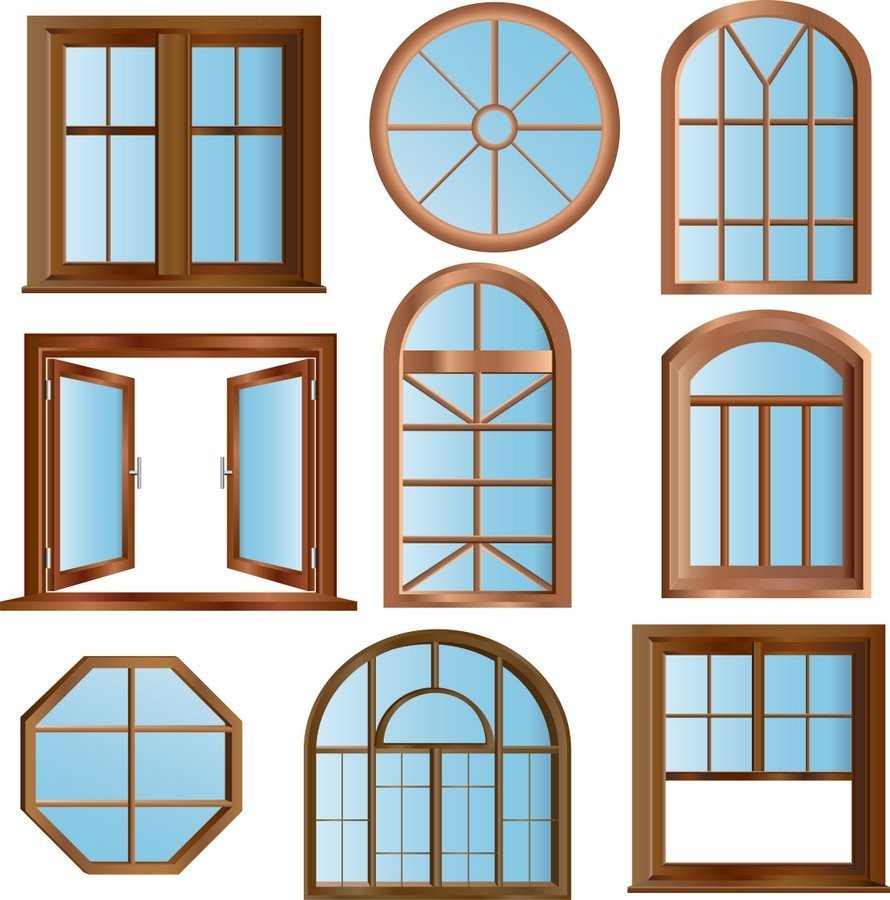 Коричневые окна в интерьере