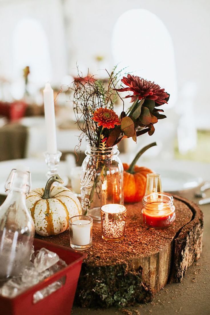 Осенние Свадебные украшения на стол