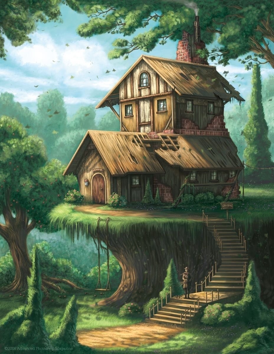 Мультяшное дерево дом