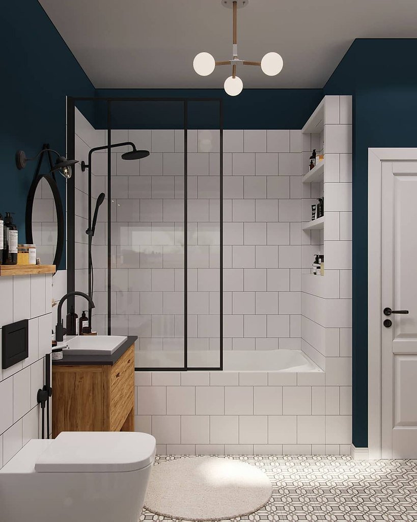 Ванная бохо Сканди