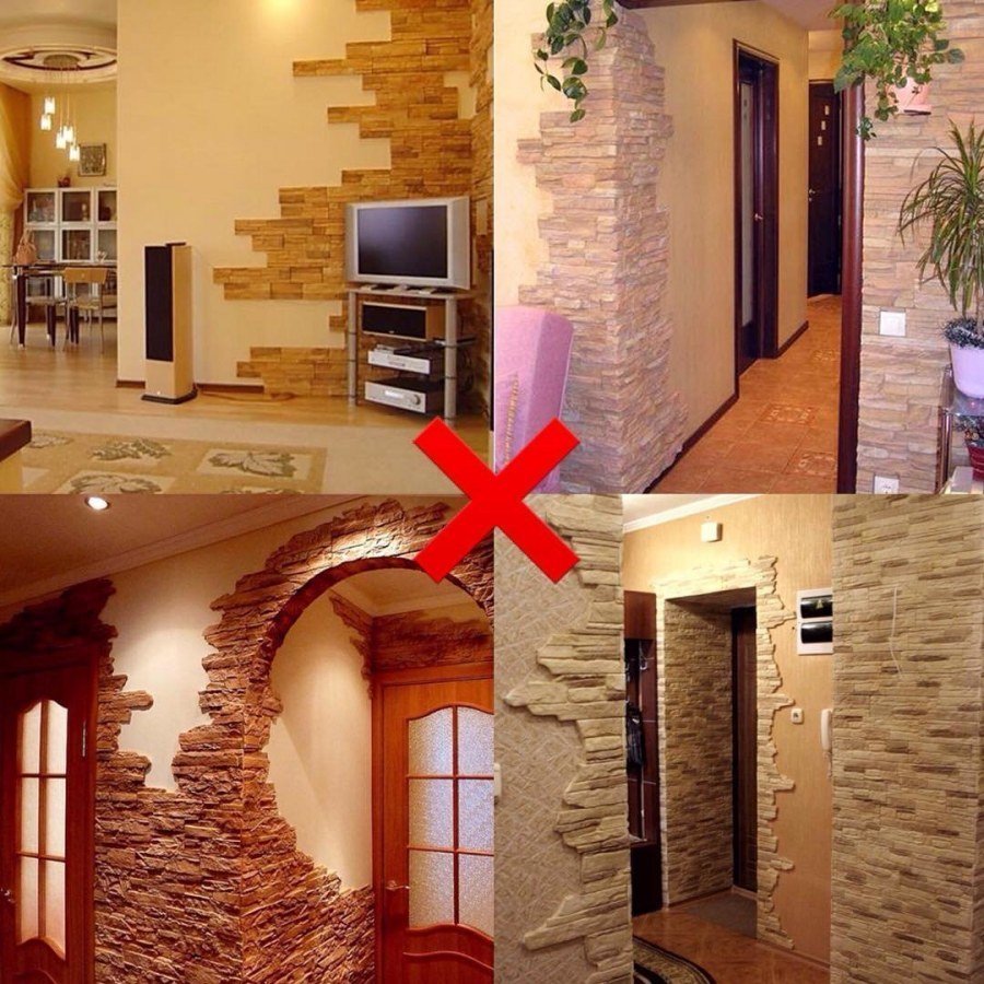 варианты отделки коридора камнем декоративным