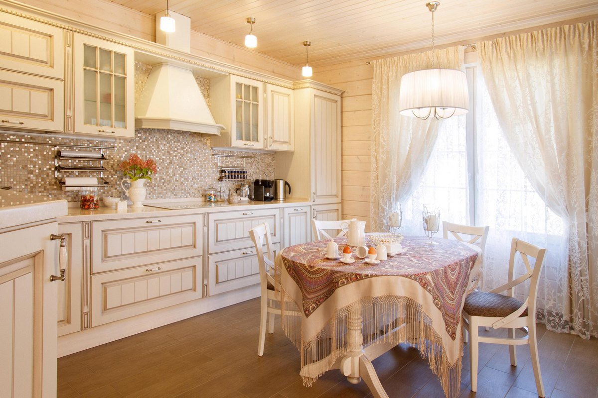 Кухня В Бело Деревянном Стиле