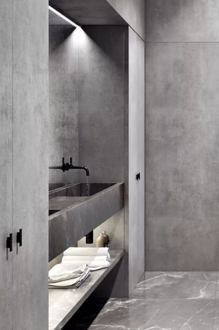 бетон в интерьере ванной