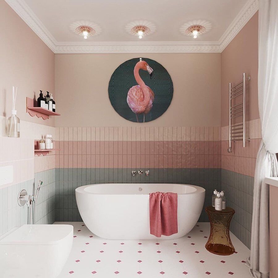 Цвет сочетания интерьер ванная девушки