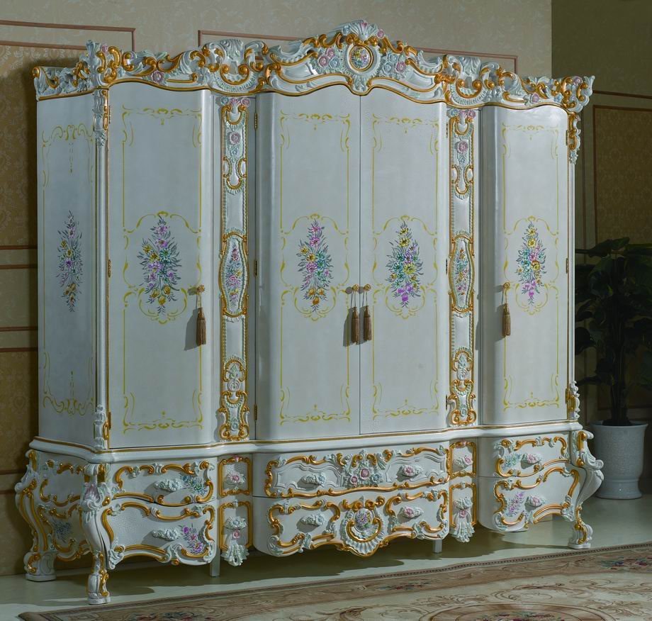 Шкаф рококо классика белый