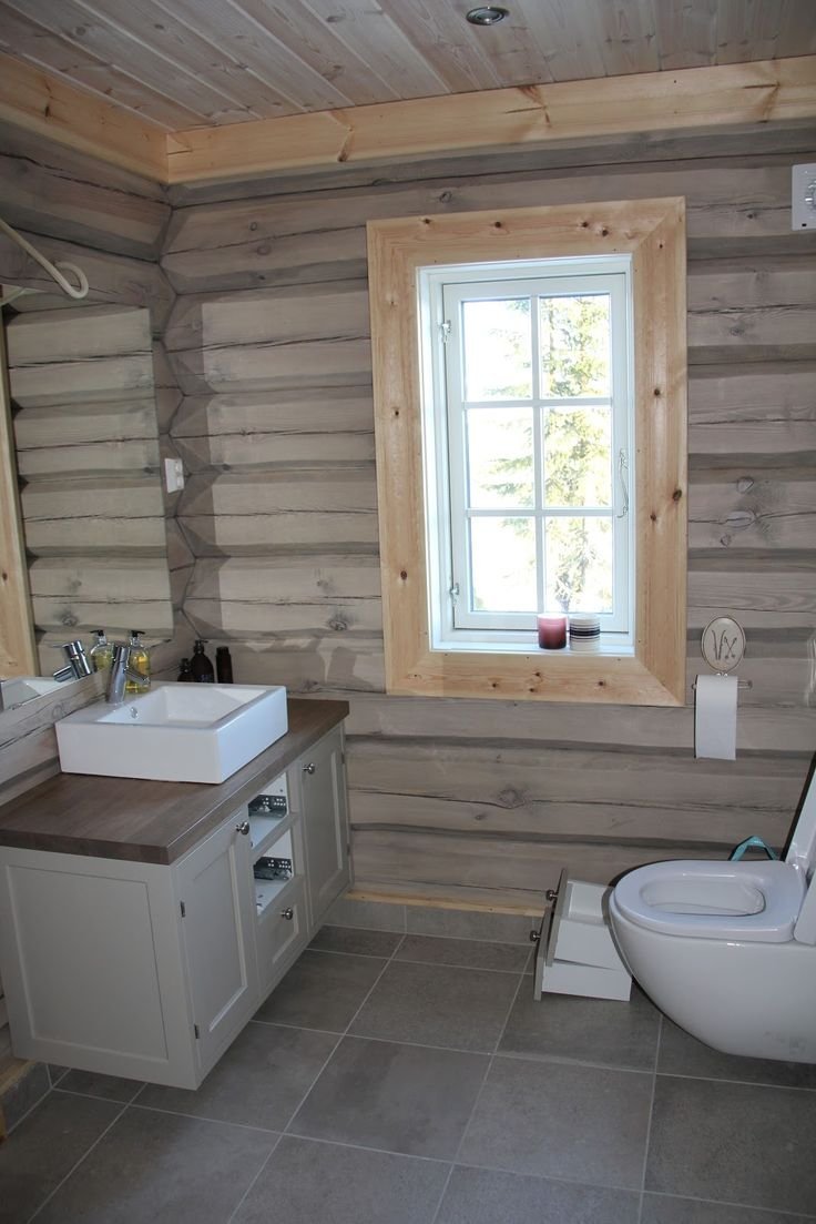 Ванная и туалет в деревянном доме