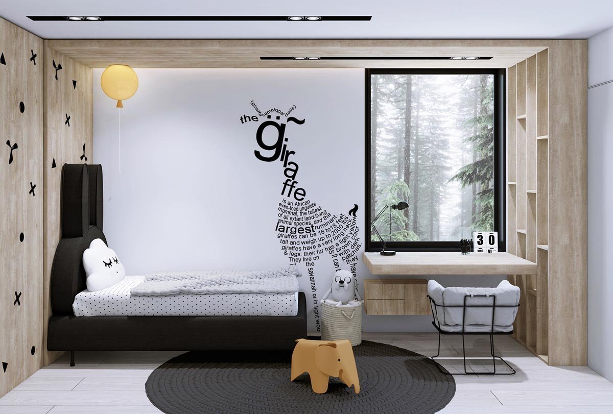 комната в стиле минимализм для подростка девочки