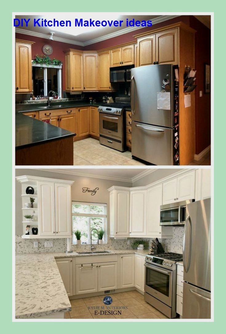 Перекрас кухни в белый цвет до и после