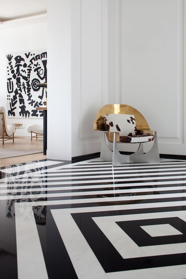 Черно белая плитка на пол