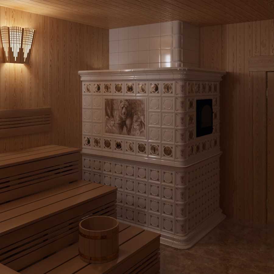 Печи для бани в изразцах