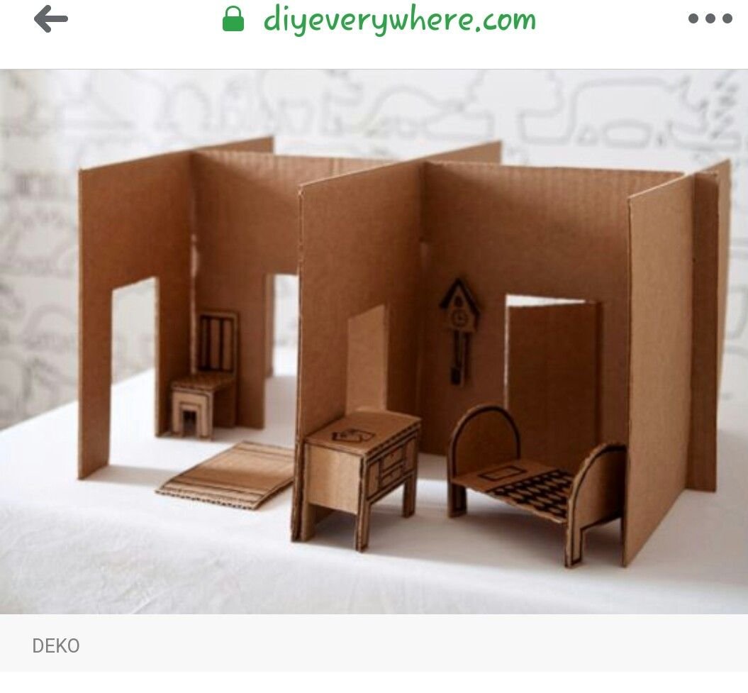 Мебель для домика из картона