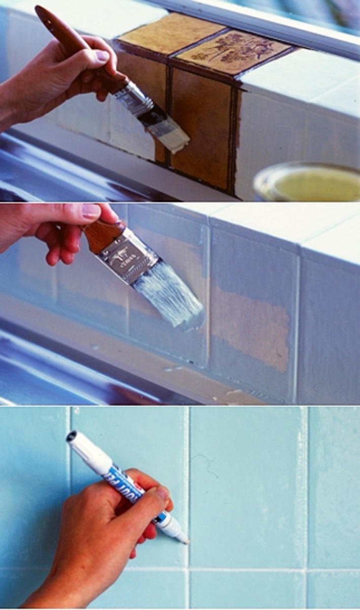 Ванна комбинированная плитка и краска