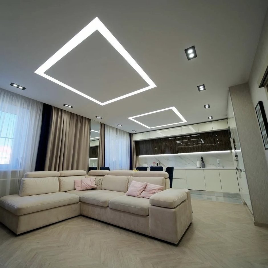 Световие Лиги на натяжной потолке