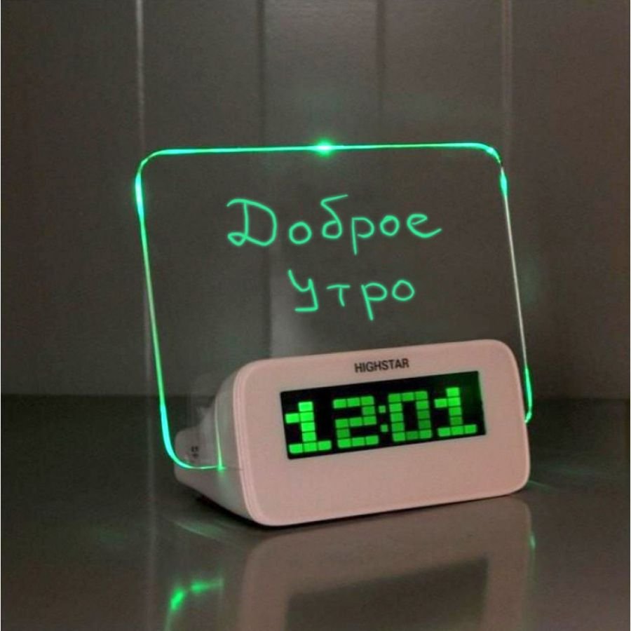 Электронные часы-будильник с доской для записей Highstar