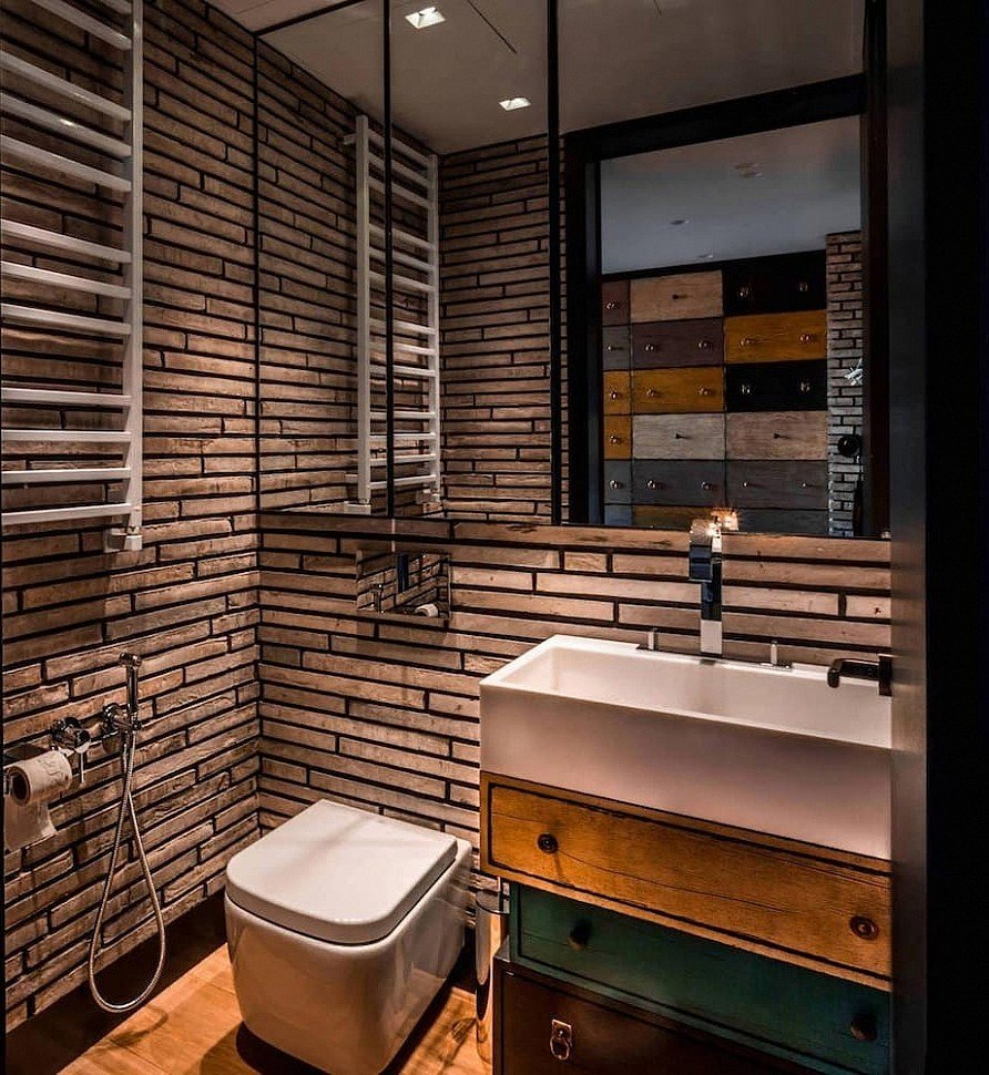 Туалет в стиле лофт