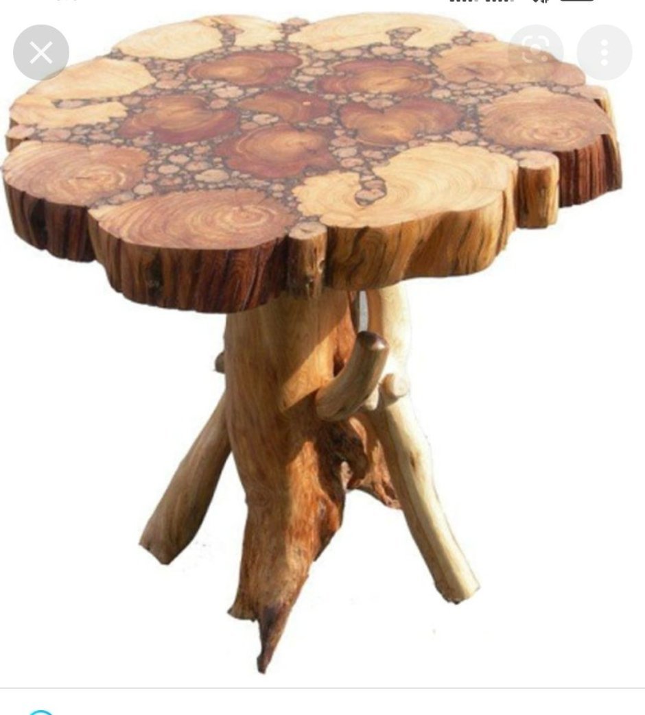 Стол из спилов дерева