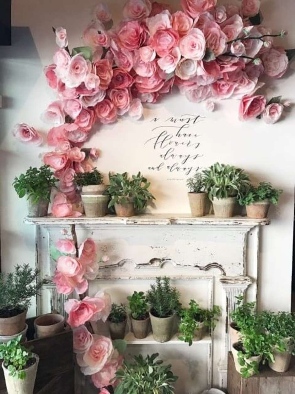Картонные цветы на стену