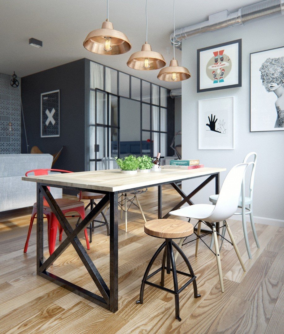 Стол Loft Wooden Round