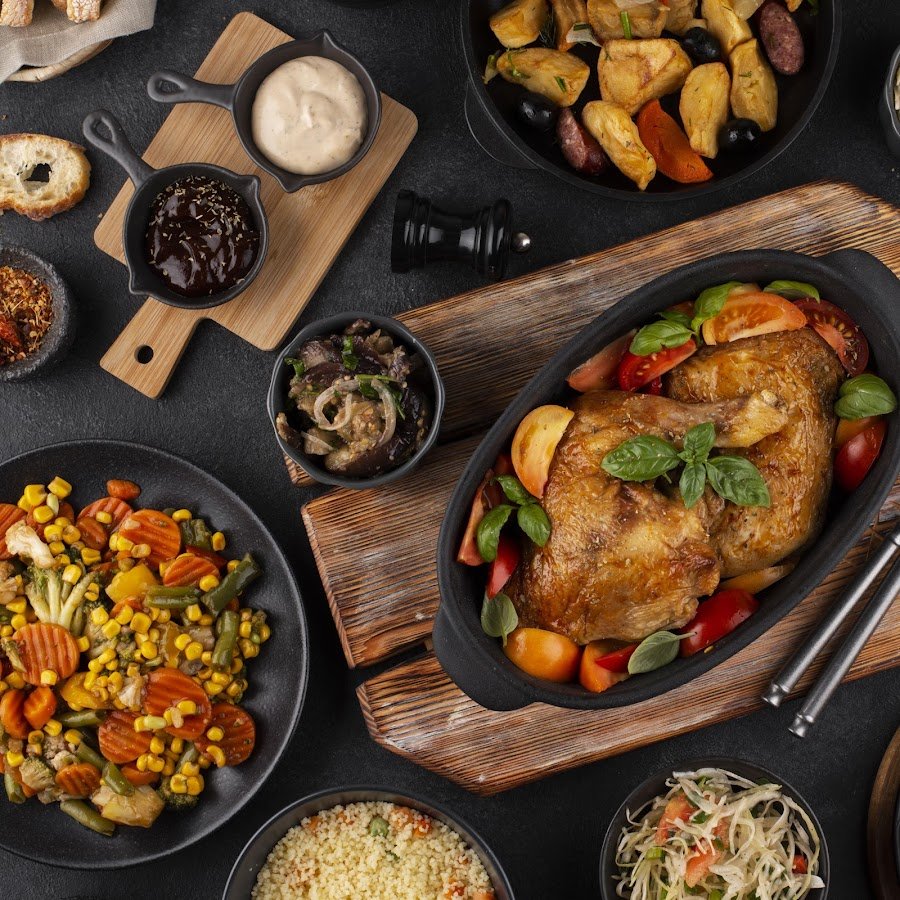 Flat lay food tasty