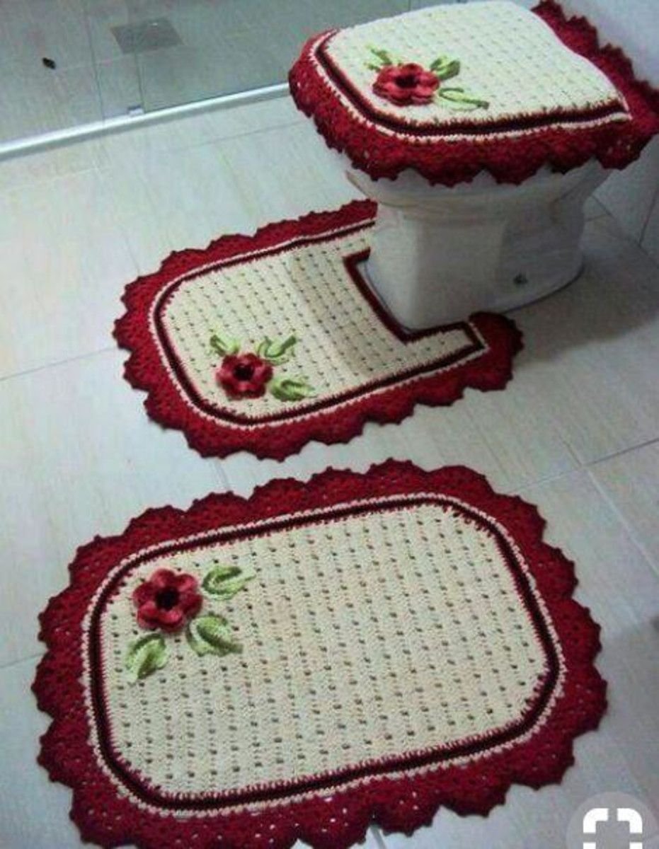Вязание крючком коврик в ванную
