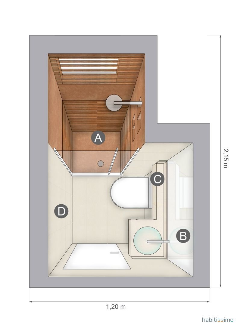 ванна и душевая кабина в одной комнате план