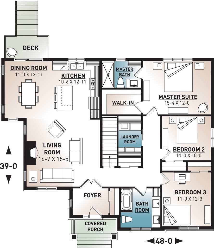 House Plan 3 Bedroom 3 Bathrooms