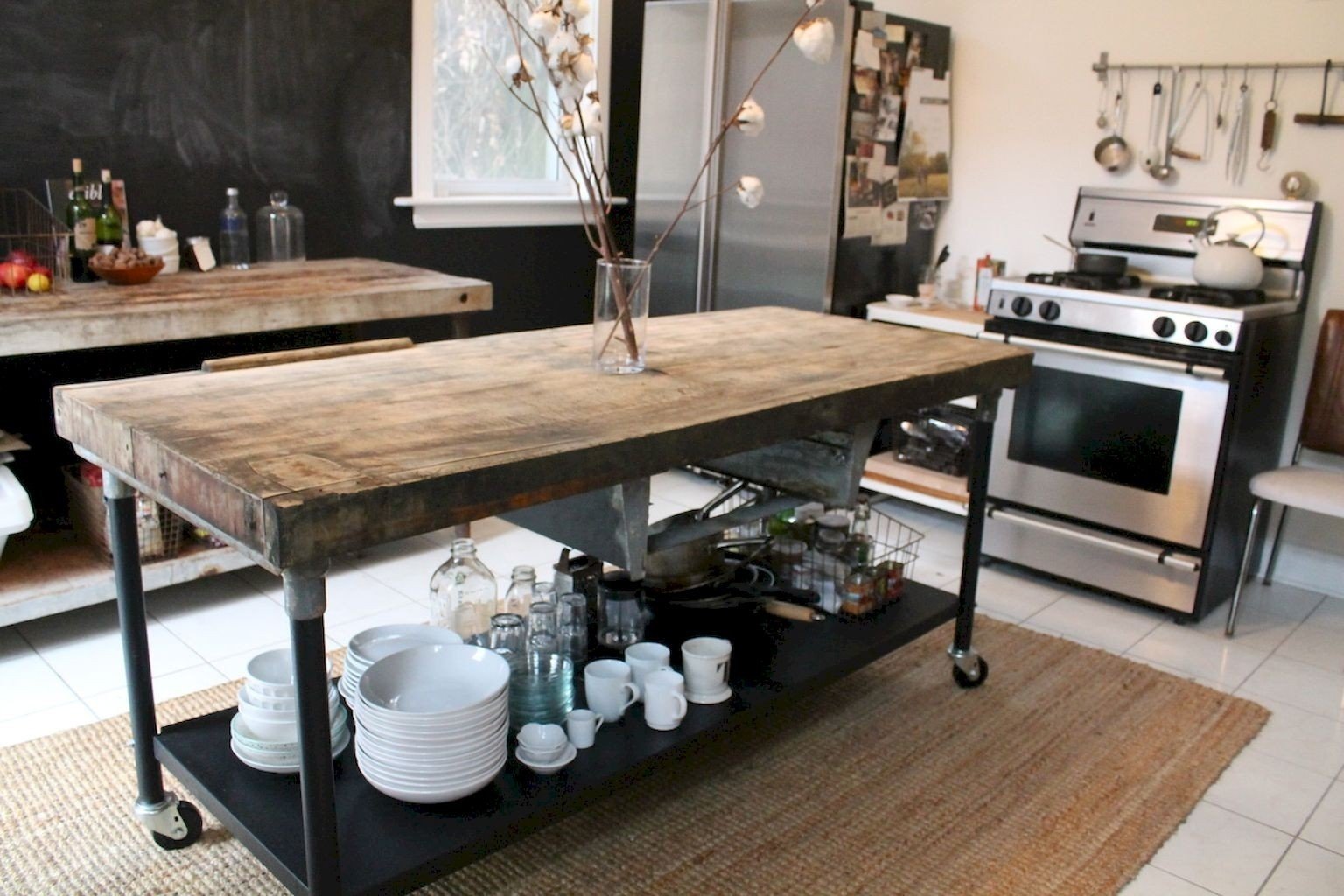 Кухонный стол остров в стиле лофт