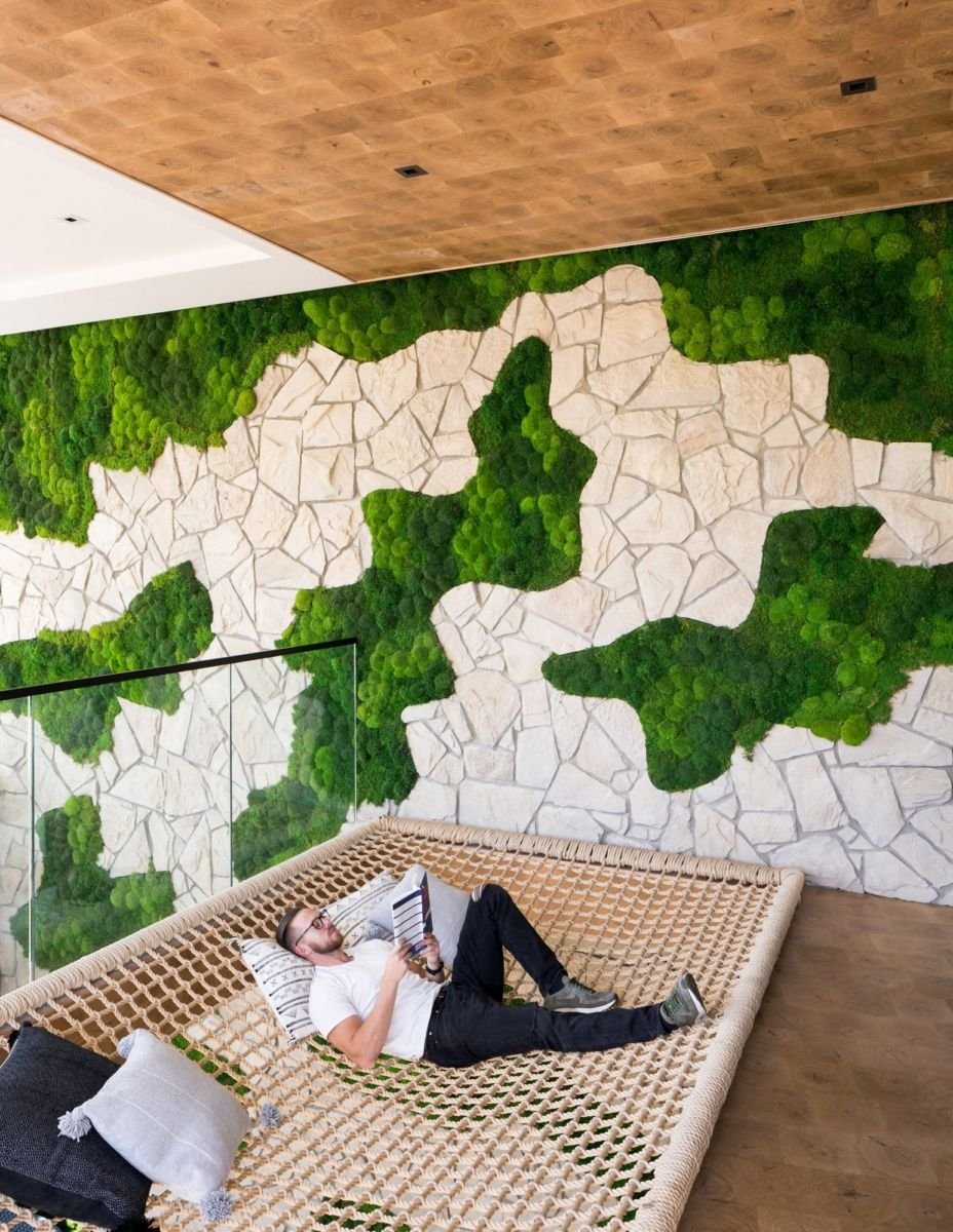 Стена из мха