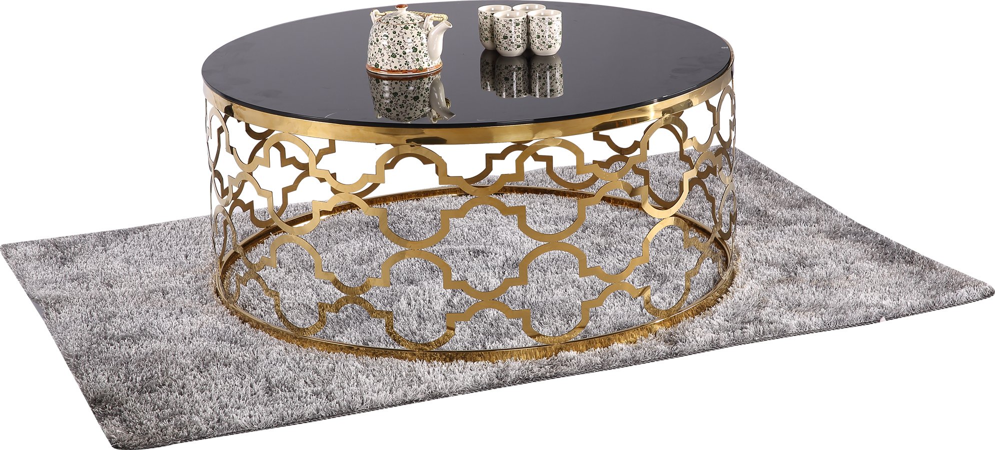 Кофейный столик CLANDAY Lino small Gold Drum Side Table Gold