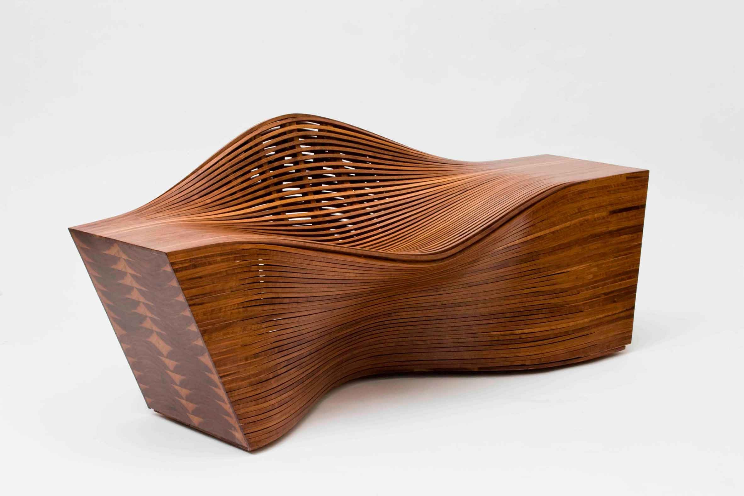 Деревянный гнет. Кресло параметрическое Параметрика. Необычные предметы интерьера. Креативная мебель. Дизайнерские изделия из дерева.