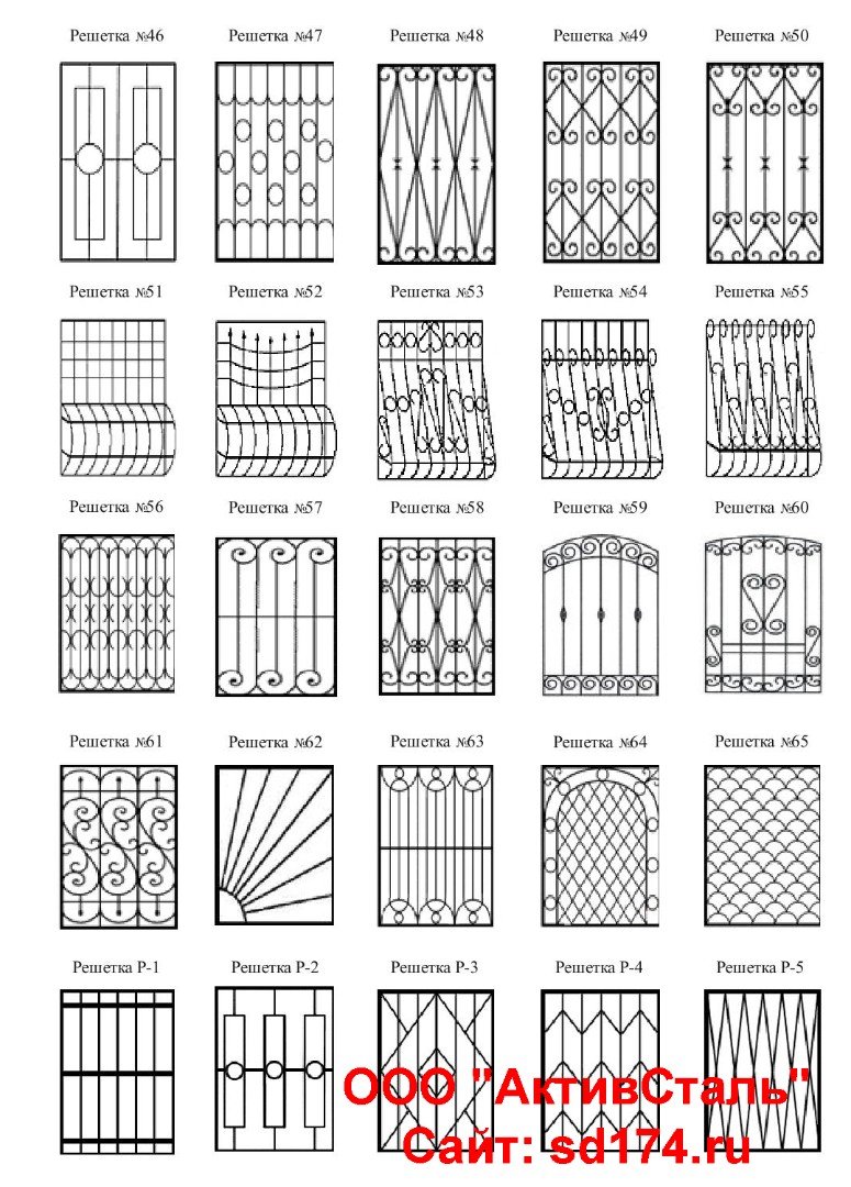 Оконные решетки сварные чертежи