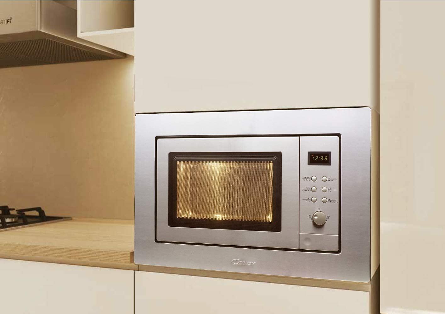 встраиваемая микроволновая печь в интерьере кухни