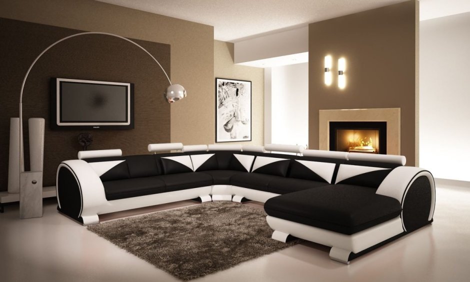 Красивые угловые диваны для гостиной в современном стиле