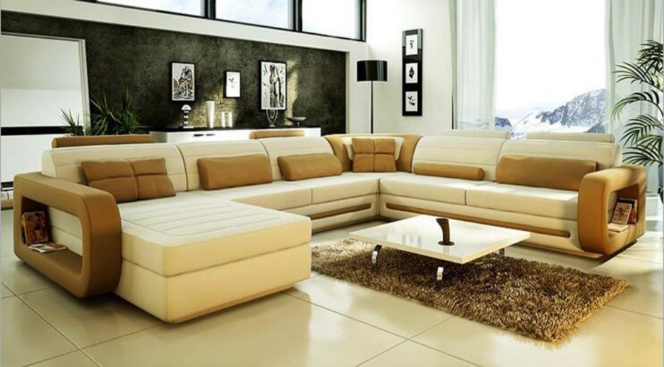 Красивый дизайнерский диван угловой
