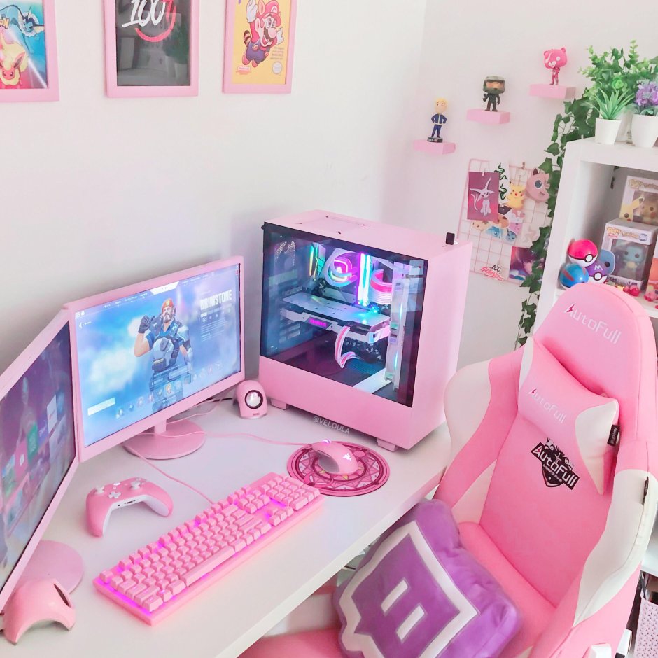 Розовая комната геймера