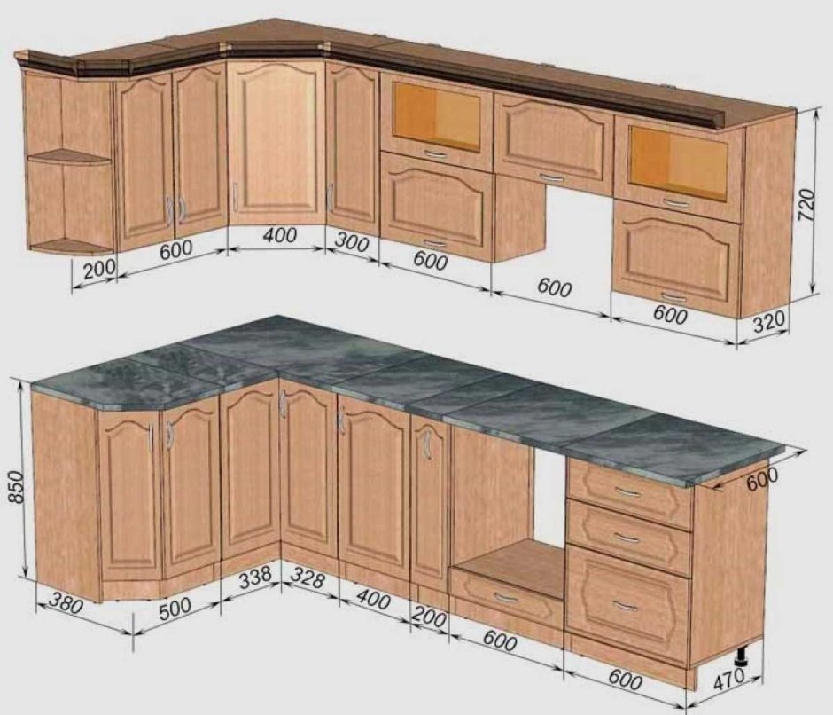 Стандартная ширина кухонных шкафов