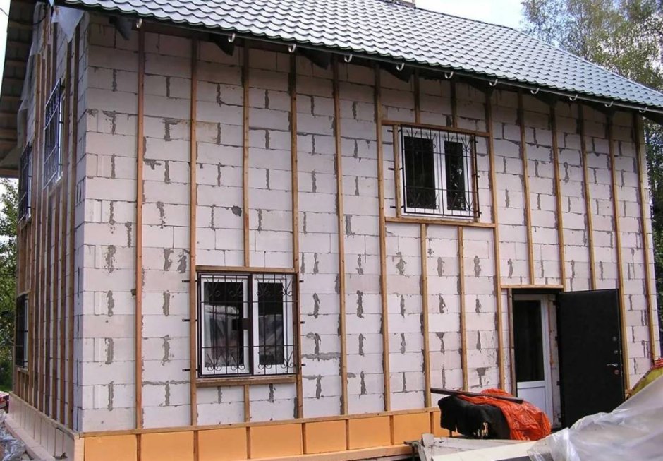 Отделка фасада пенопластом