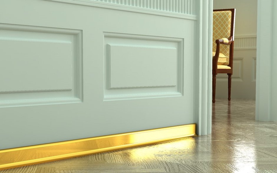 Скрытый плинтус с подсветкой напольный Sofia Doors