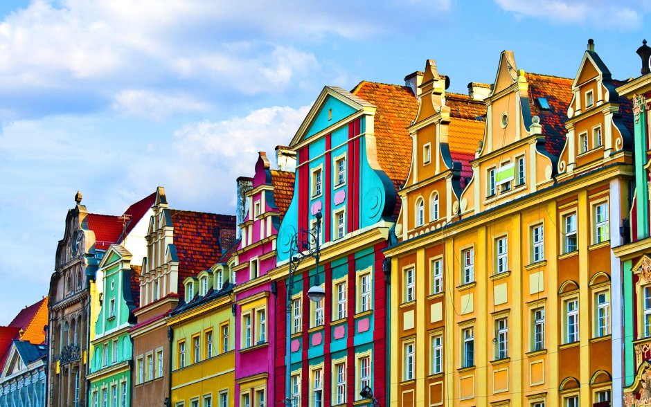 Вроцлав Польша разноцветные дома