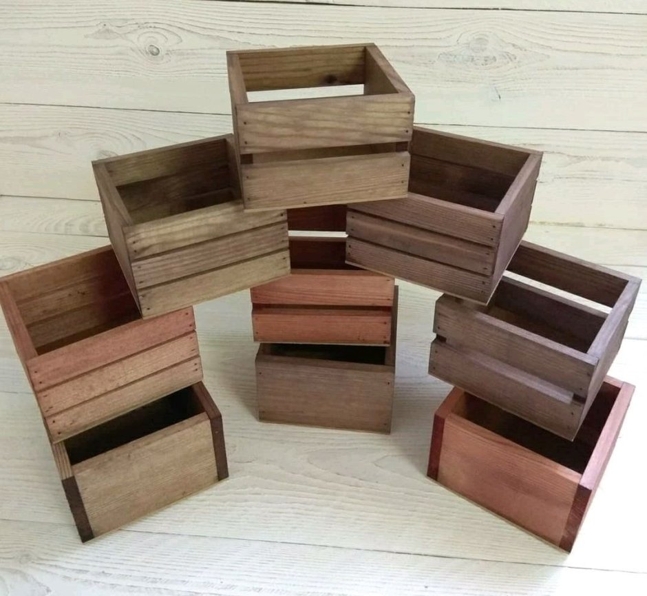 Ящик деревянный цветной