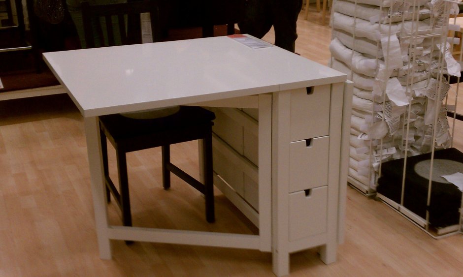 Nordviken нордвикен раздвижной стол, белый 152/223x95 см