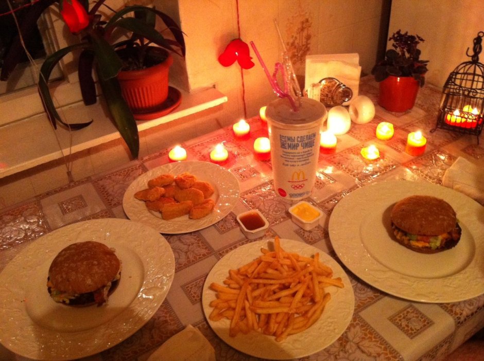 Романтический ужин с роллами