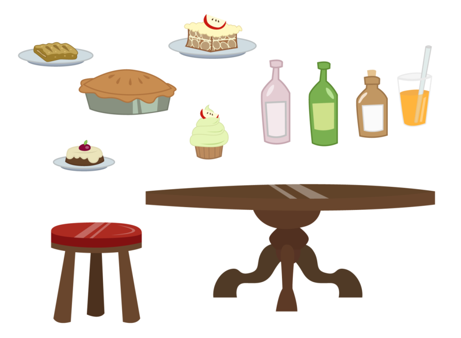 Мультяшный стол с едой