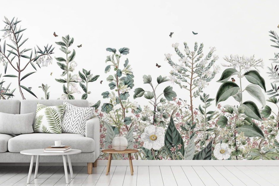 Растительная роспись стен