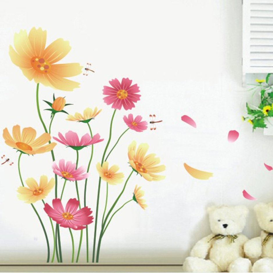 Наклейки на стену цветы