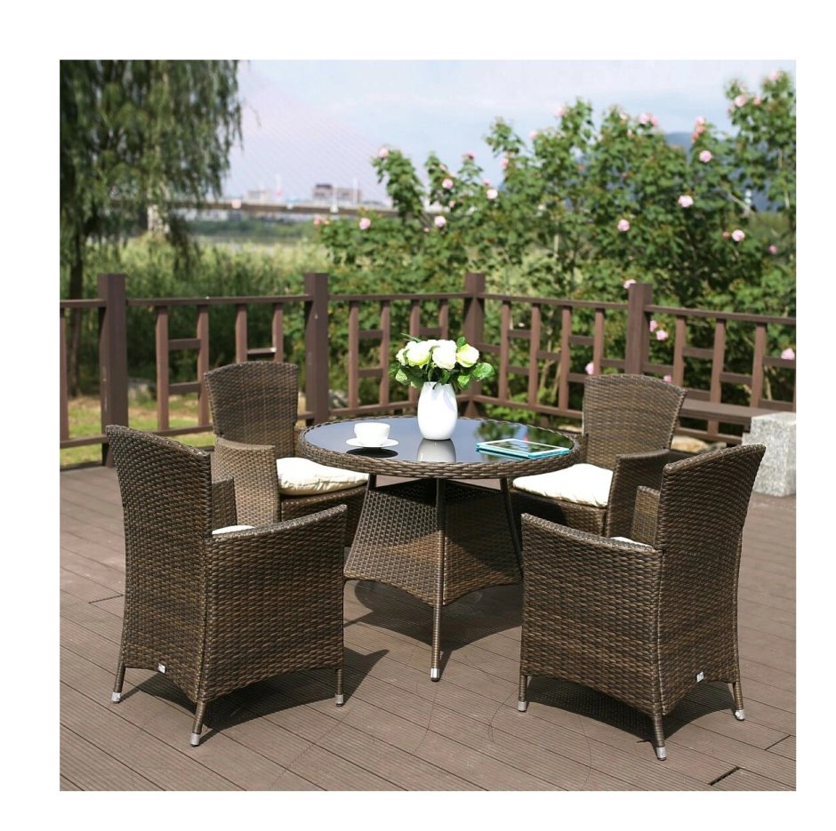 Outdoor Patio Furniture Rattan Chair Set