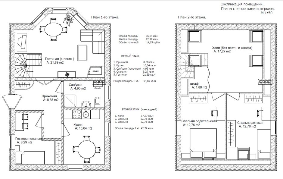 План двухэтажного дома чертеж