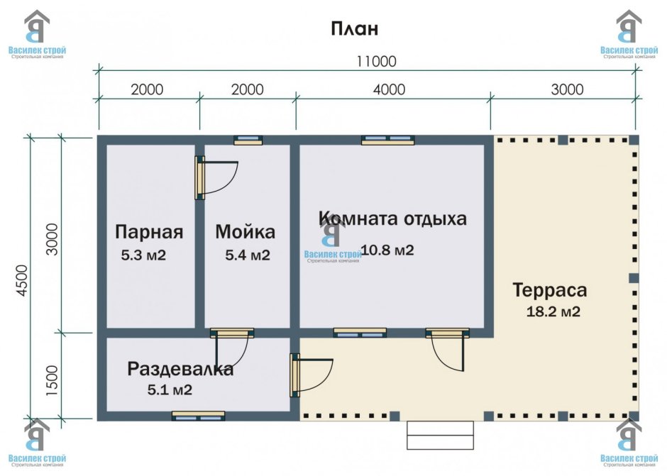 Проект бани из кирпича 6х10